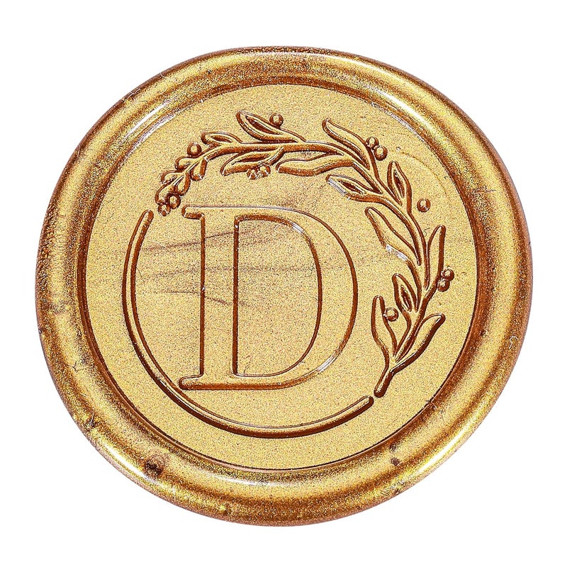 Yoption Letter Wax Seal Kit, Vintage Initial Alphabet D with Crown Wax Seal and 120 Antique Gold Wax Seal Beads - Image 3