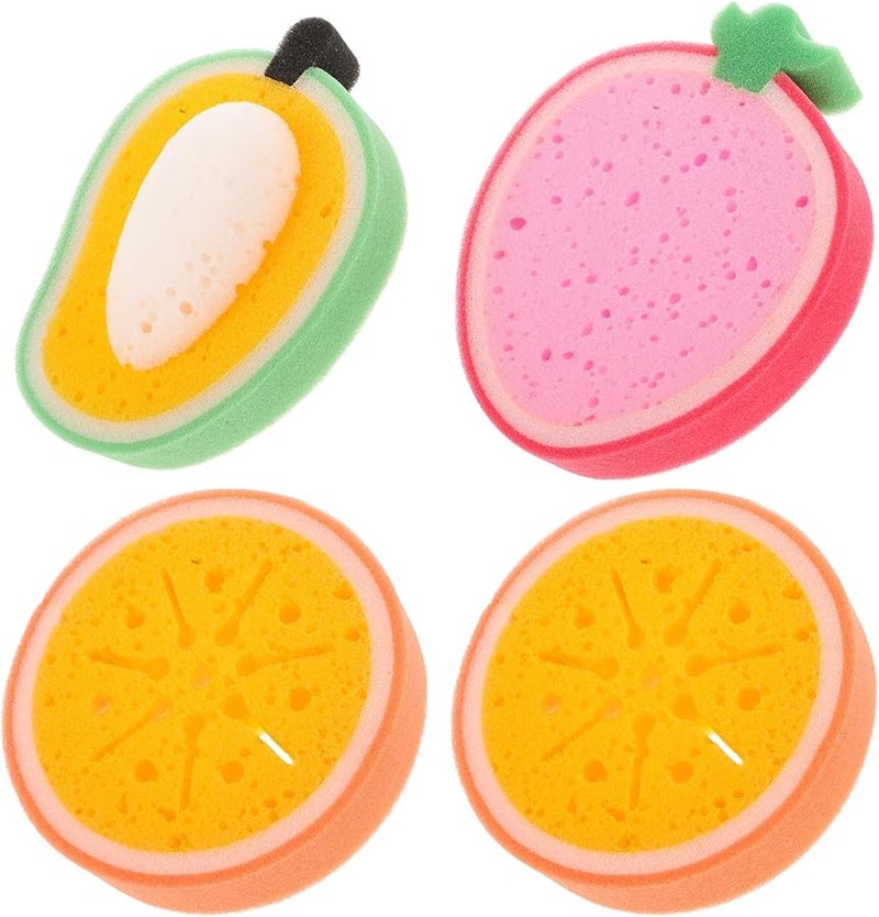 4PCS Cartoon Fruit Sponge Set Thickened Kitchen Scrubber for Dishwashing - Image 1