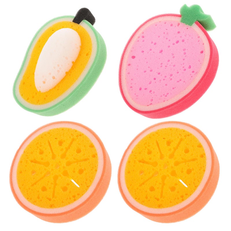 4PCS Cartoon Fruit Sponge Set Thickened Kitchen Scrubber for Dishwashing - Image 2