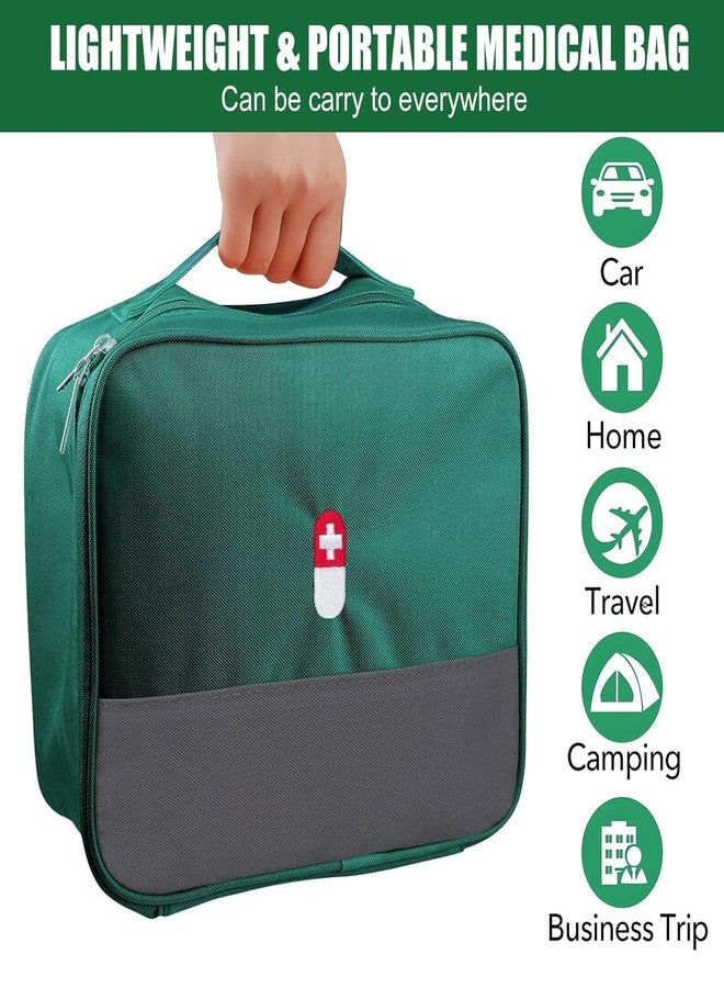 HMV MALL HMV Ball Empty First Aid Bags Travel Medical Supplies Cosmetic Organizer Insulated Medicine Bag Convenient Safety Kit for Home Office Travel Camping Hiking (Large) - Image 4