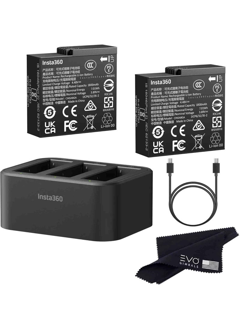 Insta360 Insta360 Ace Pro 2AceAce Pro Battery  Fast Charge Hub Bundle  Includes Fast Charge Hub  2 Batteries for Insta360 Ace Pro 2AceAce Pro 3 Items  - Image 1