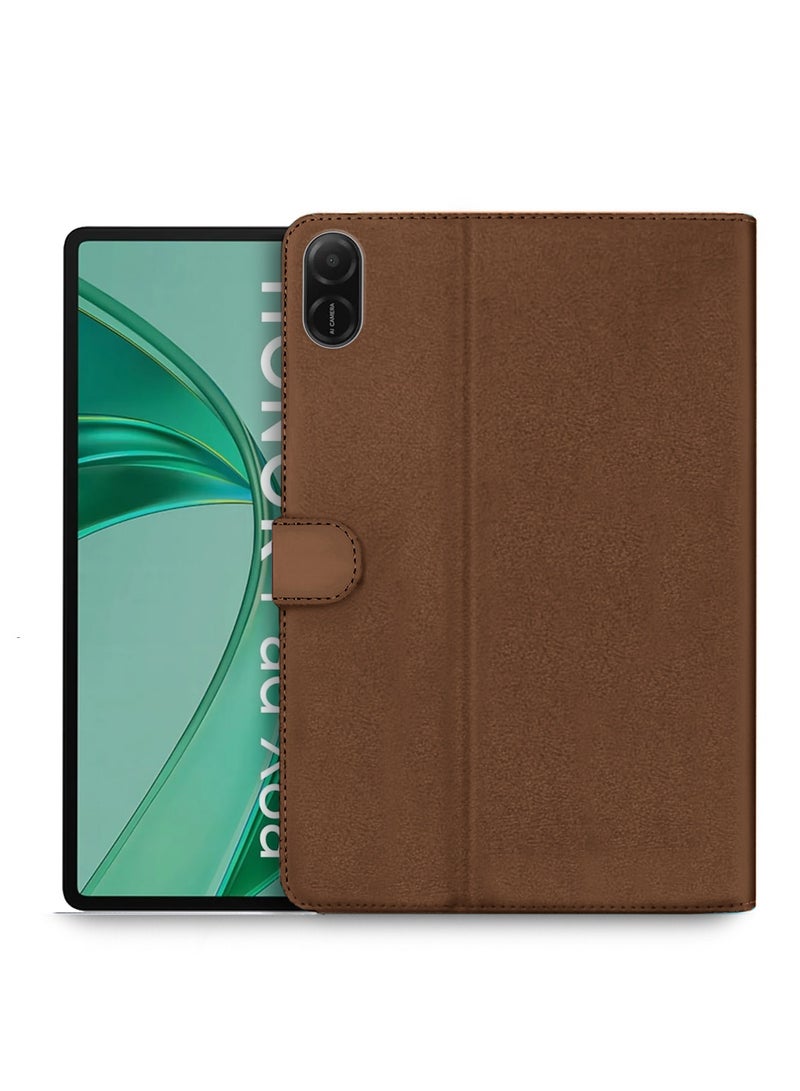 OMAKER Honor Pad X8a 2024 (11 Inch) PU Leather Magnetic Closure Flip Case Cover (TCFPSR) - Brown - Image 1
