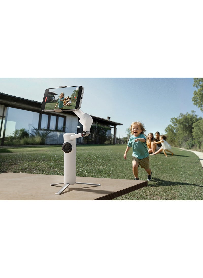 Insta360 Flow 2 Pro Standard Kit | Foldable AI Phone Gimbal, Track in 200+ Apps With Apple DockKit, Multi-Person Tracking, 360º Pan Tracking, Built-In Tripod/Selfie Stick White - Image 4