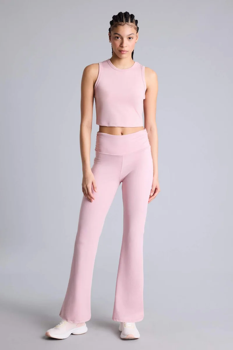 ديفاكتو Crop Top Crew Neck Sleeveless Tank Top