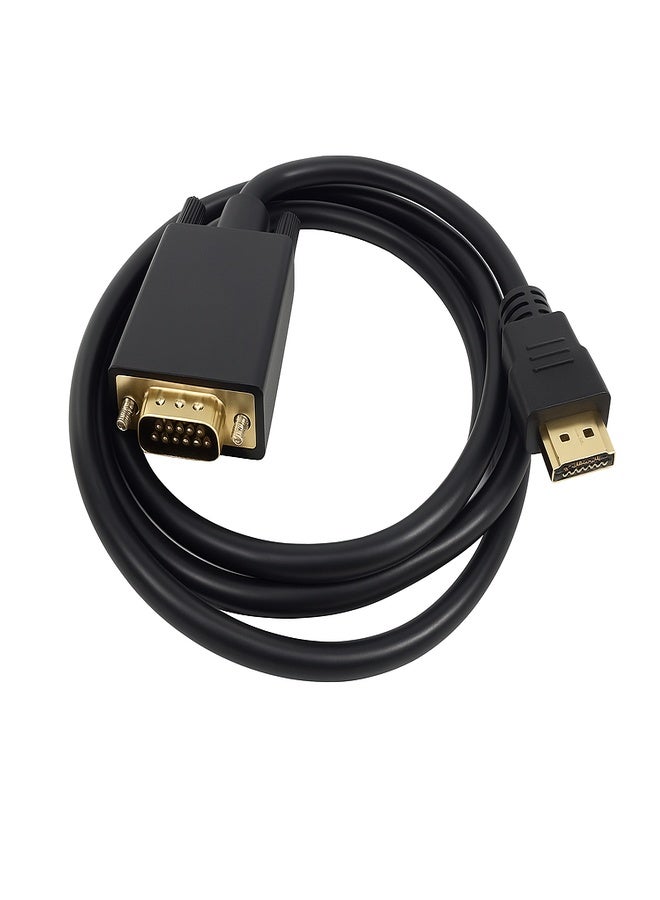 Gold-Plated HDMI To VGA Cable 5M, Male to Male Video Adapter for HD Player to HDTV 5 Meter Length Support for Projectors, Laptops / DVD Players / TVs / Monitors / Display Connectivity, Multimedia Adapter, Compact Design, Professional Grade, Gold plated Connector, Reliable Performance, Display Adapter, Video Cable, Av Enthusiasts, Office Workers - Image 1