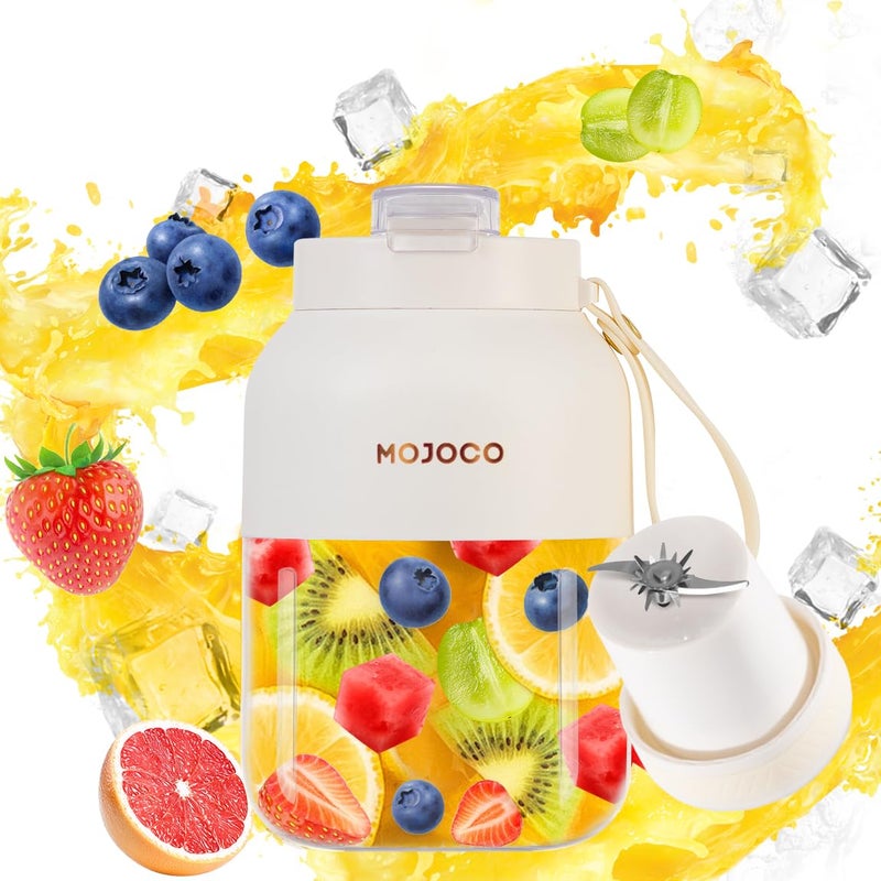 Mojoco Portable Smoothie Blender  24oz Personal Blenders for Shakes and Smoothies  CordlessRechargeable Juice Blender with Stainless Steel Blade for Office Gym Camping Travel