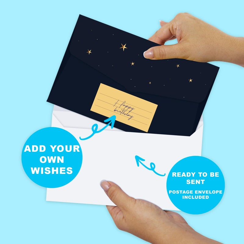 FETTIPOP 2-in-1 Surprise Boom Envelope Card with Confetti Exploding for Birthday (Black-Gold) â€“ Funny Gift, Unique Card for Cash, Tickets, Gift Cards - Image 4