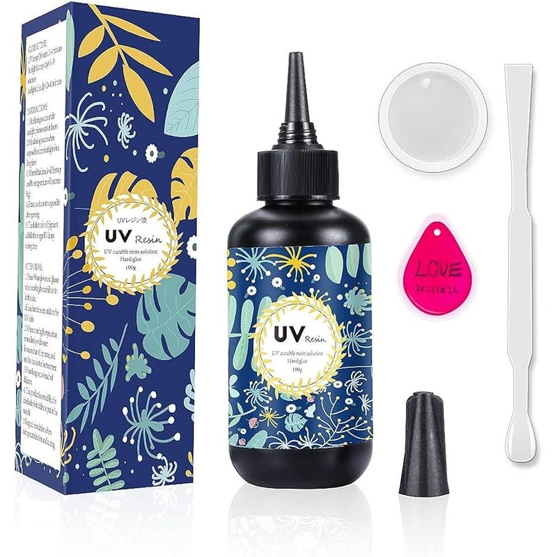 OSBANG Crystal Clear Hard UV Resin Improved Formula UV Quick-Curing Resin Jewellery Making Craft Decoration Hard Transparent Glue Sun Cure Sunshine Active Resin (100g) - Image 1