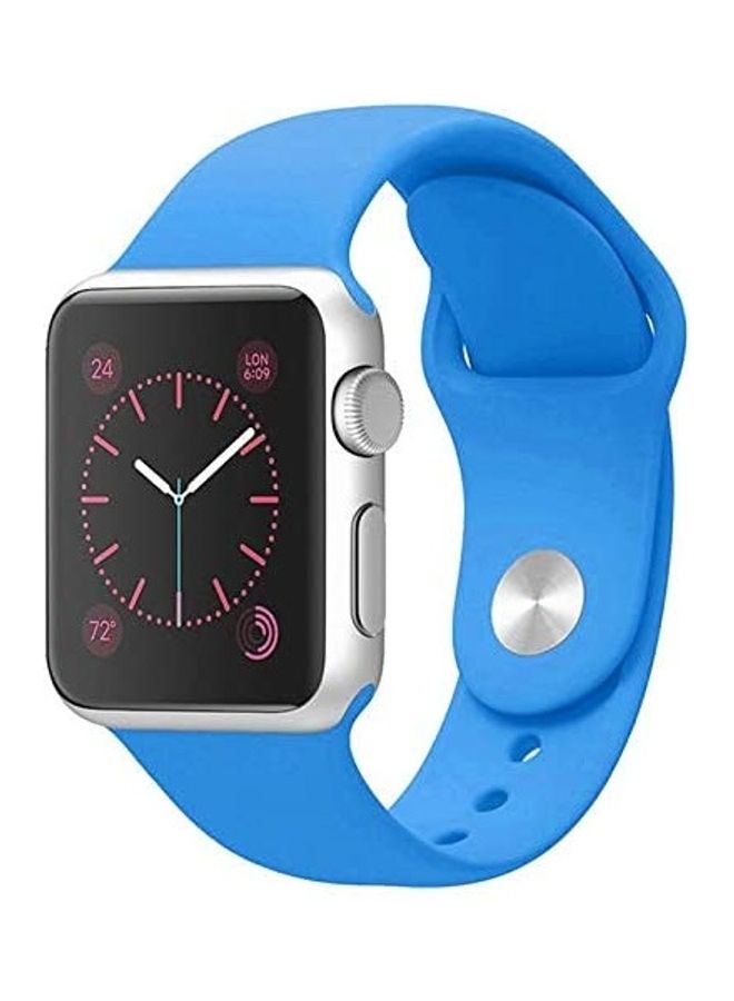 NIBEMINENT Replacement Silicone Strap For Apple Smartwatch 38-40mm Blue - Image 1