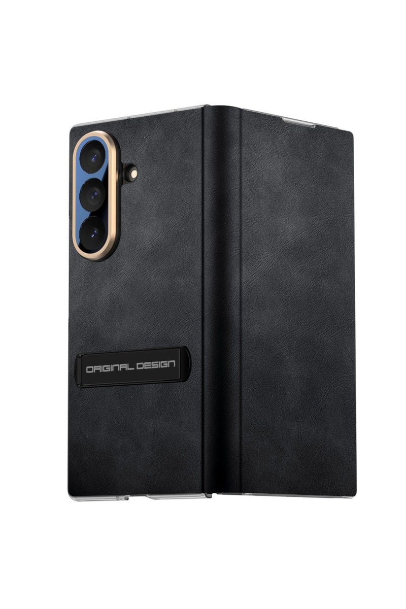 Compatible with Samsung Galaxy Z Fold 7 Stand Ultra-Thin Leather Case Flip Phone Case All-Inclusive Folding Screen Protector - Image 2