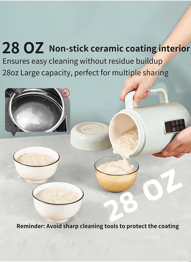 Portable Electric Pot for Cooking Dorm Room - 28oz Non-stick Travel Electric Kettle, Mini Electric Hot Pot with Temperature and Time Control - Self Heating Soup/Rice/Ramen Cooker/Warmer