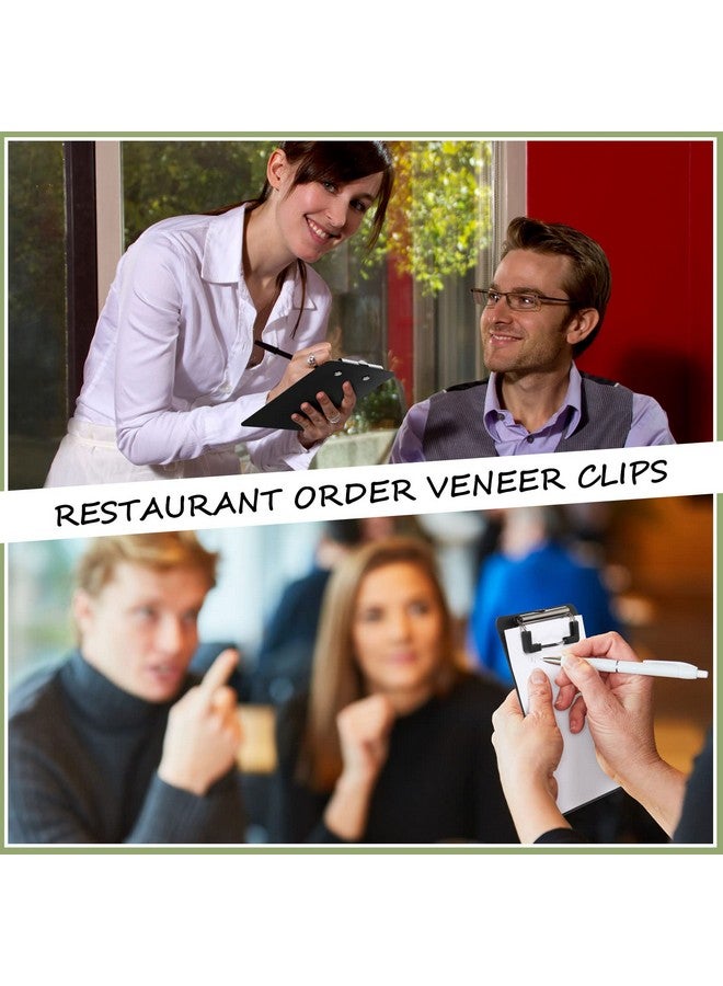 زهاو 60 حزمة من ألواح الحافظة الصغيرة مقاس 4 × 6 بوصة، لوحات حافظة صغيرة من البلاستيك لعروض الشيكات للمطاعم، حافظة لطيفة مع مشبك جانبي لدفاتر الملاحظات الصغيرة، وإيصالات التذاكر للمكتب (أسود) - Image 4