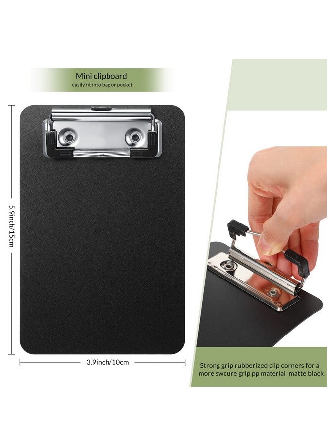 زهاو 60 حزمة من ألواح الحافظة الصغيرة مقاس 4 × 6 بوصة، لوحات حافظة صغيرة من البلاستيك لعروض الشيكات للمطاعم، حافظة لطيفة مع مشبك جانبي لدفاتر الملاحظات الصغيرة، وإيصالات التذاكر للمكتب (أسود) - Image 2