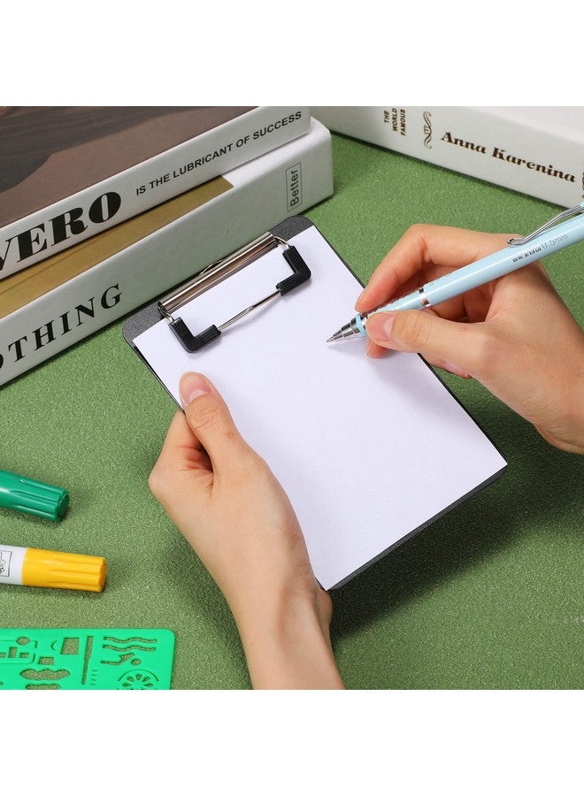 زهاو 60 حزمة من ألواح الحافظة الصغيرة مقاس 4 × 6 بوصة، لوحات حافظة صغيرة من البلاستيك لعروض الشيكات للمطاعم، حافظة لطيفة مع مشبك جانبي لدفاتر الملاحظات الصغيرة، وإيصالات التذاكر للمكتب (أسود) - Image 3