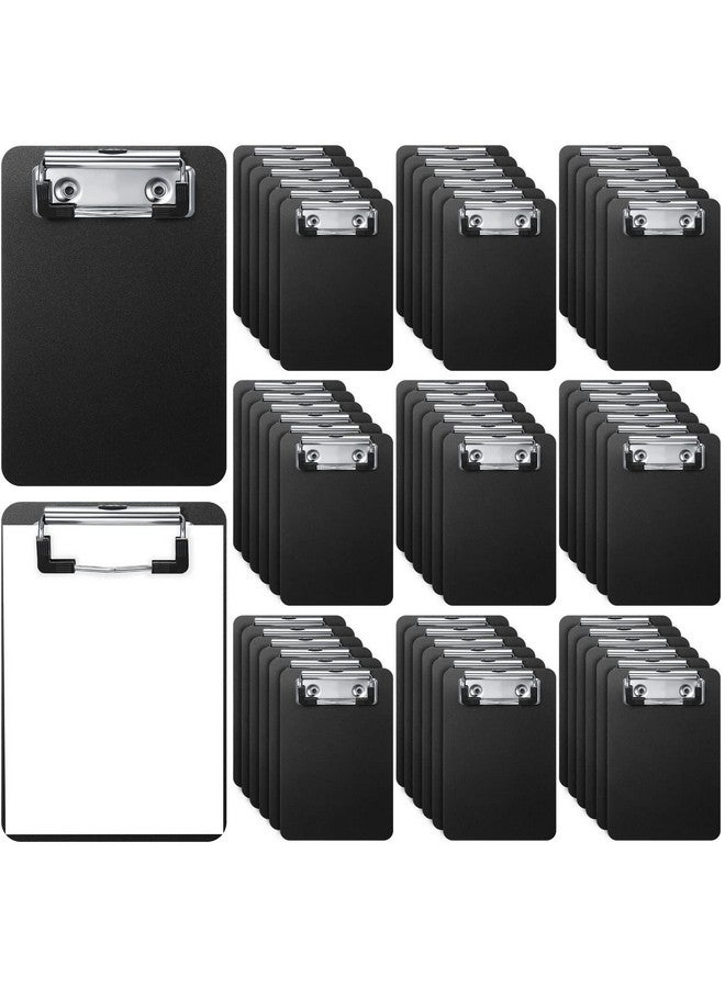 زهاو 60 حزمة من ألواح الحافظة الصغيرة مقاس 4 × 6 بوصة، لوحات حافظة صغيرة من البلاستيك لعروض الشيكات للمطاعم، حافظة لطيفة مع مشبك جانبي لدفاتر الملاحظات الصغيرة، وإيصالات التذاكر للمكتب (أسود) - Image 1