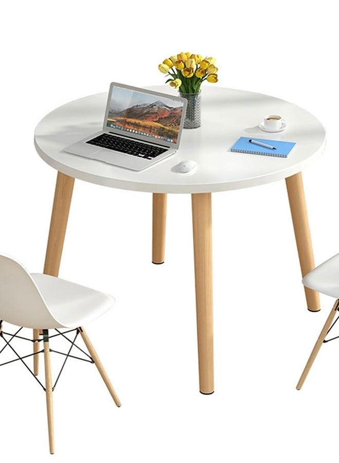 Generic Dining Table Wooden Coffee Table Dining Room Kitchen Table Small Round Table Modern Leisure Table for Small Space Like Home Living Room Office(Without Chair)  - Image 1