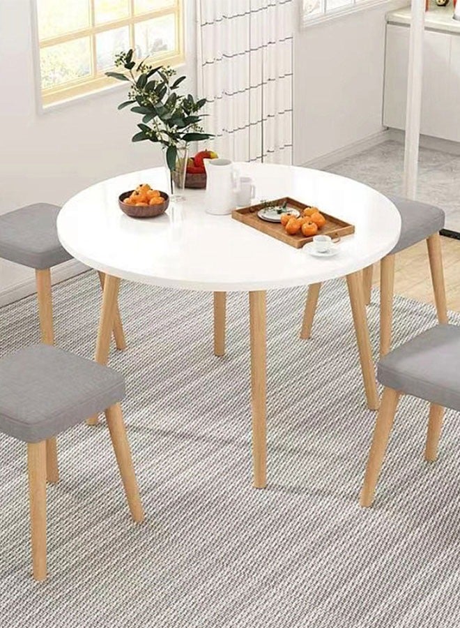 Generic Dining Table Wooden Coffee Table Dining Room Kitchen Table Small Round Table Modern Leisure Table for Small Space Like Home Living Room Office(Without Chair)  - Image 2