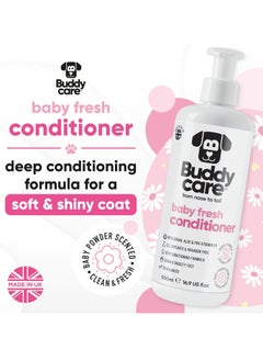 Buddy Baby Fresh Dog Conditioner 500ml Made with Aloe Vera Argan Oil and Pro Vitamin B5 to Detangle Matted Coats and Relieve Sensitive and Itchy Skin Suitable for Puppies from 8 Weeks Vegan Formula  - Image 2