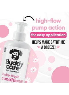 Buddy Baby Fresh Dog Conditioner 500ml Made with Aloe Vera Argan Oil and Pro Vitamin B5 to Detangle Matted Coats and Relieve Sensitive and Itchy Skin Suitable for Puppies from 8 Weeks Vegan Formula  - Image 3