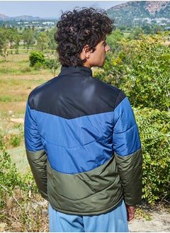 Campus Sutra Men's Multicolour Contrast Panel Puffer Jacket  - Image 5