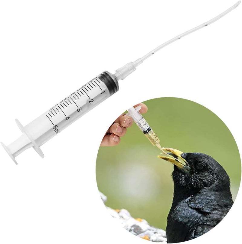 DGHAOP 4IN1 Liquid Food Feeder for Breeding Small Pets (5ml+10ml Feeder+8cm+12cm Feeding Tube) Poultry Feeding Syringe, Parrot Feeding Syringe - Image 4