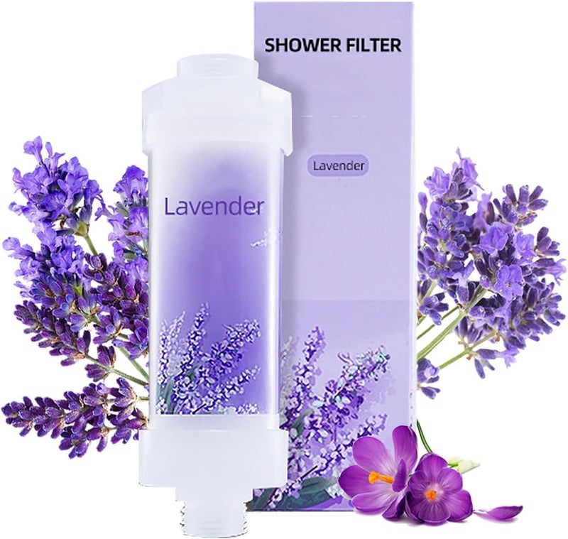 TWINZEN TWINZEN Shower Infuser Vitamin C Shower Head Hard Water Softener Chlorine Fluoride Shower Water Purifying Shower Head Water Softener for Bathroom Shower Lavender - Image 1