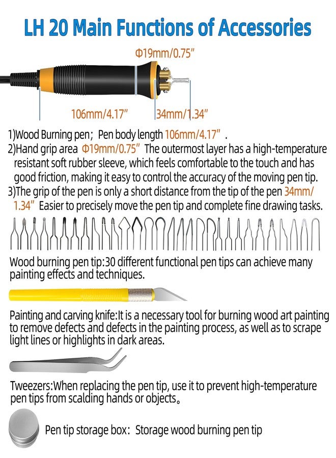 FIRElood lh20 wood burning kit, wood burning tool, adjustable temperature wood burner kit, professional wood burning kit for adults beginners, - Image 3