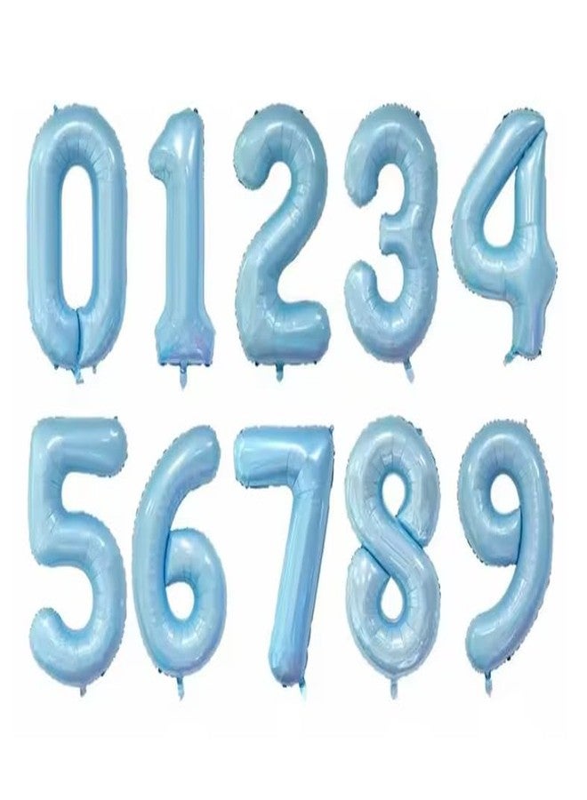 Atpata Funky 34 Inch Pastel Matte Baby Blue Foil Number Balloon for Birthday Decoration, Anniversary, Graduation, Milestone Age Number Balloon for Photo Backdrop & Event Decor (1) - Image 4