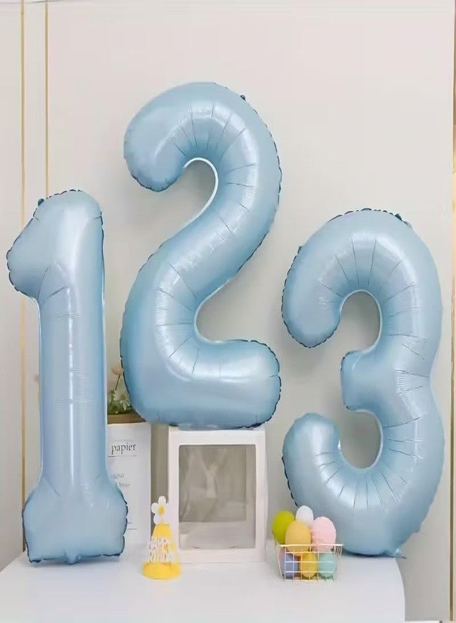 Atpata Funky 34 Inch Pastel Matte Baby Blue Foil Number Balloon for Birthday Decoration, Anniversary, Graduation, Milestone Age Number Balloon for Photo Backdrop & Event Decor (1) - Image 3