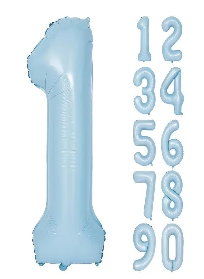 Atpata Funky 34 Inch Pastel Matte Baby Blue Foil Number Balloon for Birthday Decoration, Anniversary, Graduation, Milestone Age Number Balloon for Photo Backdrop & Event Decor (1) - Image 2
