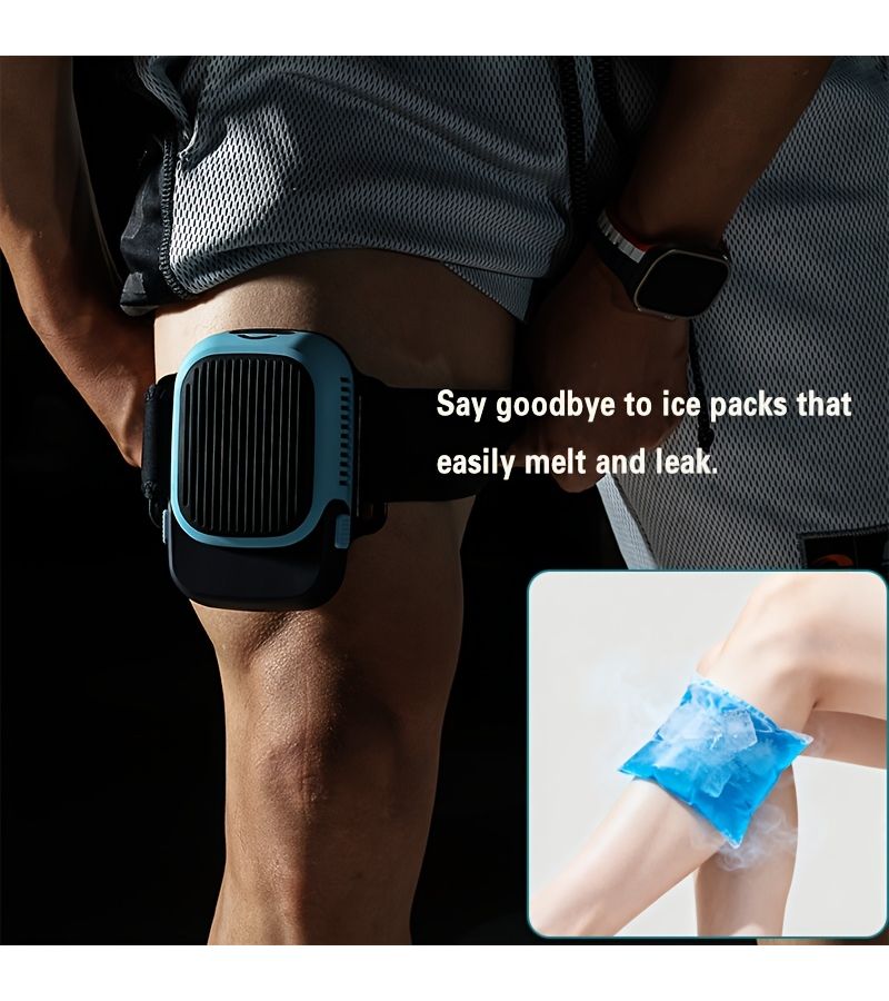 Blue Wireless Hot Cold Therapy Device With Detachable Battery And Magic Strap - Image 1