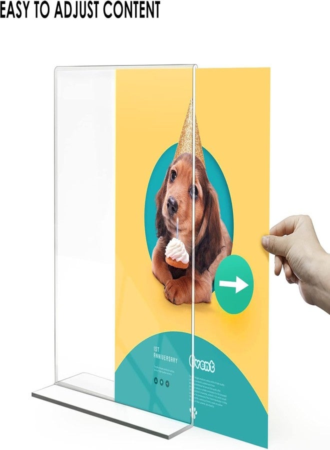 NEILL® Acrylic Sign Holder T Shape, Size-A4 (8.3"x11.7"), Pack of 1 Pc, Clear/Transparent, Double Sided Portrait Display Stand Table Top, Perfect for Restaurants, Promotions, Classroom, Office, Store, Restaurants, Wedding Party Decoration - Image 5