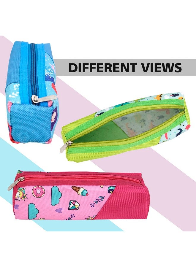 TULMAN Polyester Multipurpose Pencil Pouch Kids Birthday Party Return Gifts to Carry Pencil Pens in Stationery Pouch with Zip Lock Accessories for Boys/Girls/Children (6 Pack) - Multicolor - Image 5