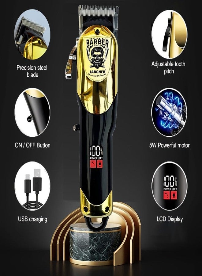 Largner Hair Clippers for Men Professional, Cordless Beard Trimmer & Electric Razor Shavers for Men, Rechargeable 3 Piece Barber Hair Cutting Kit LED Display Men's Grooming Kit - Image 3