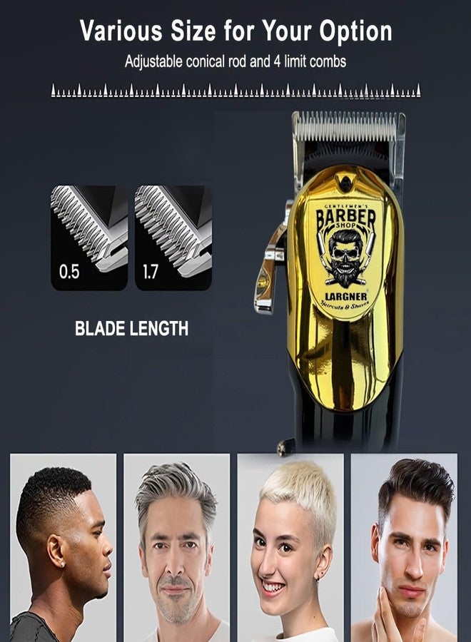 Largner Hair Clippers for Men Professional, Cordless Beard Trimmer & Electric Razor Shavers for Men, Rechargeable 3 Piece Barber Hair Cutting Kit LED Display Men's Grooming Kit - Image 5