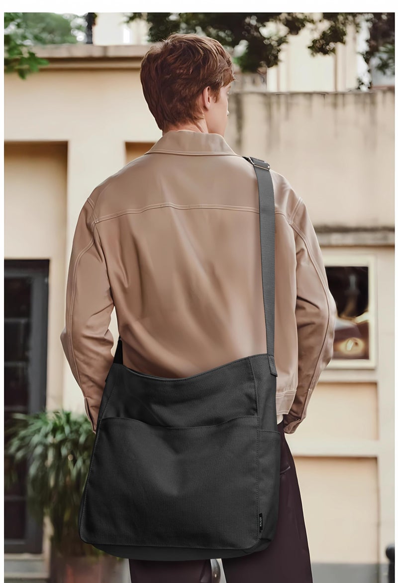 KALIDI FANCY FOREST KALIDI Canvas Tote Bag Large Hobo Crossbody Shoulder Handbag BlackZipper Messenger Bag for Women or Men Casual College Work - Image 3
