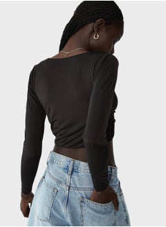 Cotton On Tie Detail Ruched Top  - Image 2