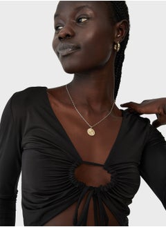 Cotton On Tie Detail Ruched Top  - Image 3