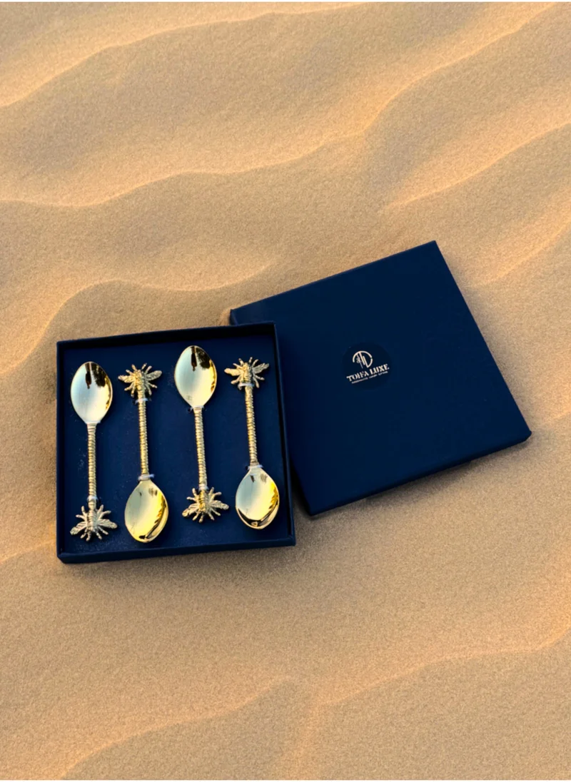 تحفة لوكس TohfaLuxe Bee Brass Dessert Spoon Set of 4