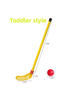Generic Children's Hockey Stick Suit Toy Kindergarten Sports Catch Stick Indoor Outdoor Games Interactive Games-Colour:Toddler Style Yellow Hockey 1 Piece + 1 Ball  - Image 1