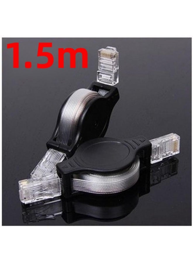 Generic Router Connection Line Type 6 Shrink Network Cable Crystal Head 1.5 M 2.5 M Computer Notebook Portable Telescopic Network Cable-Colour:1.5m Telescopic Network Cable  - Image 1