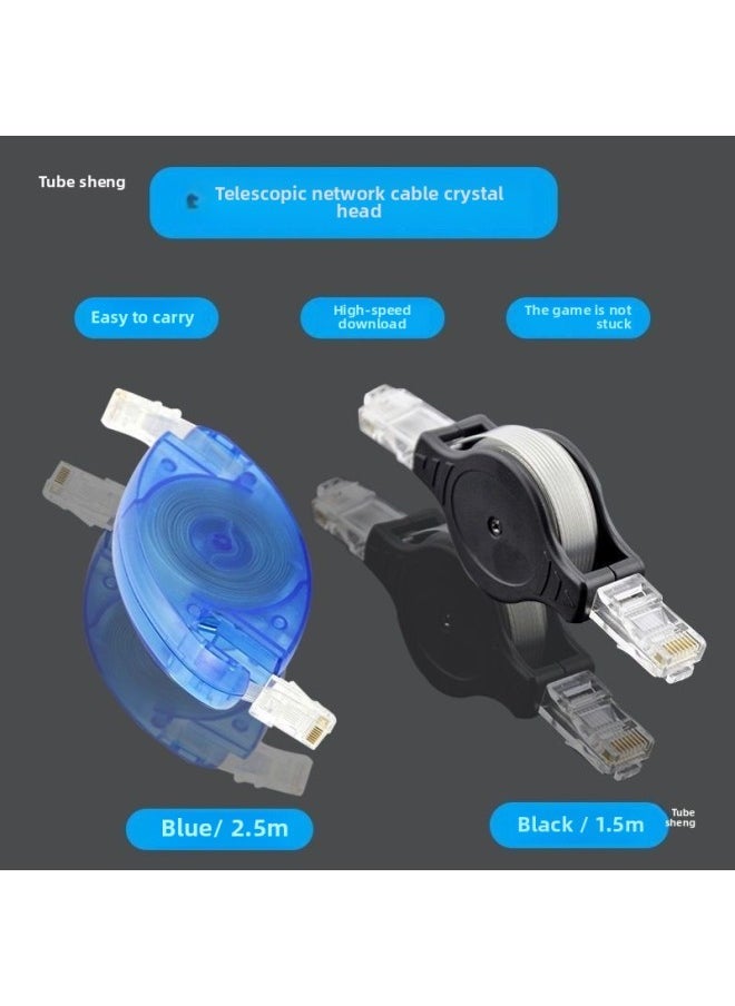 Generic Router Connection Line Type 6 Shrink Network Cable Crystal Head 1.5 M 2.5 M Computer Notebook Portable Telescopic Network Cable-Colour:1.5m Telescopic Network Cable  - Image 5