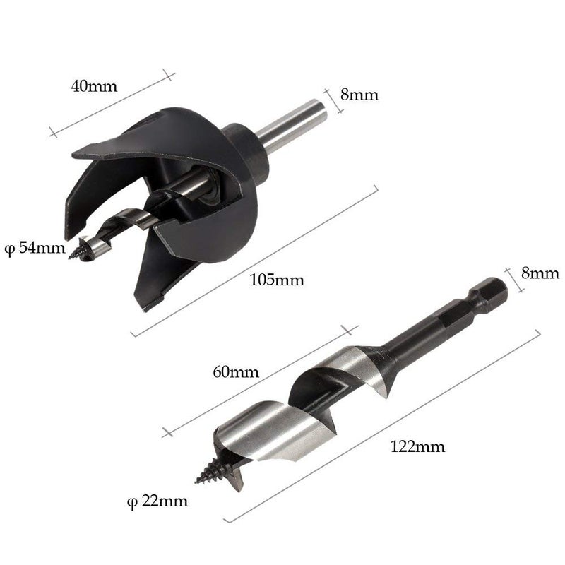 uptodateproducts 54mm218 Door Lock Installation Kit Hole Saw Drill Bits Set Professional BiMetal Lock Kit for Woodworking Tools - Image 2