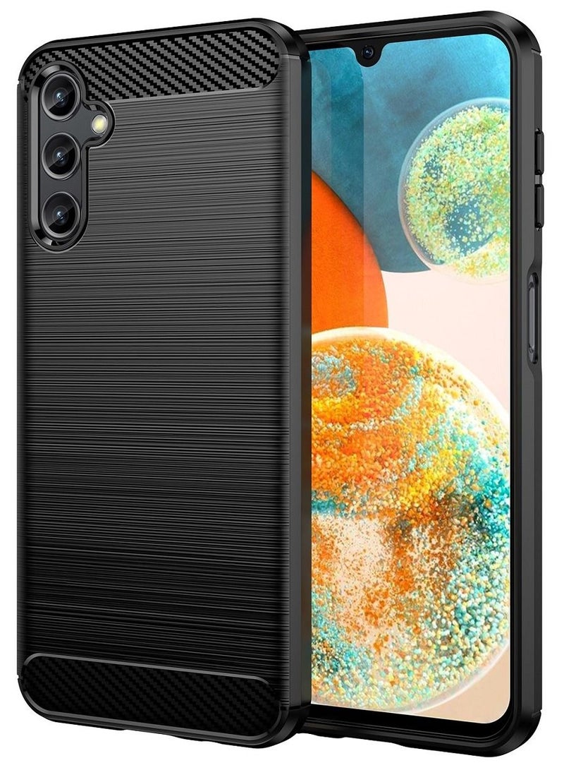 Cover Samsung Galaxy A14 (4G / 5G)  , - Protection Brushed Carbon Fiber Cover Shockproof - Anti-Scratch Case Slip-Resistant - Black  - Image 1