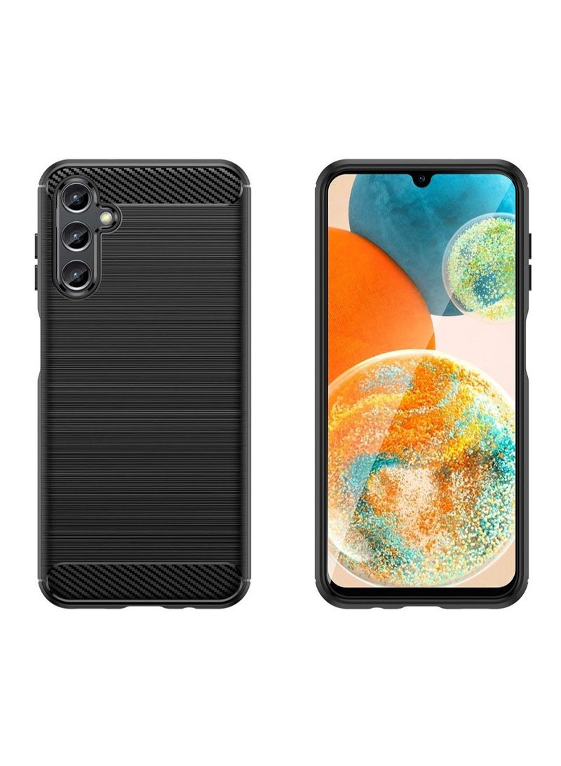 Cover Samsung Galaxy A14 (4G / 5G)  , - Protection Brushed Carbon Fiber Cover Shockproof - Anti-Scratch Case Slip-Resistant - Black  - Image 2