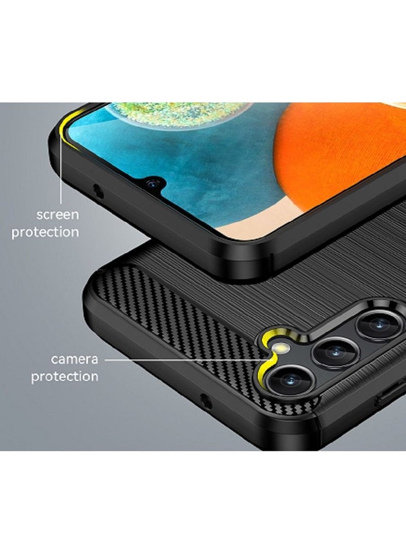 Cover Samsung Galaxy A14 (4G / 5G)  , - Protection Brushed Carbon Fiber Cover Shockproof - Anti-Scratch Case Slip-Resistant - Black  - Image 5