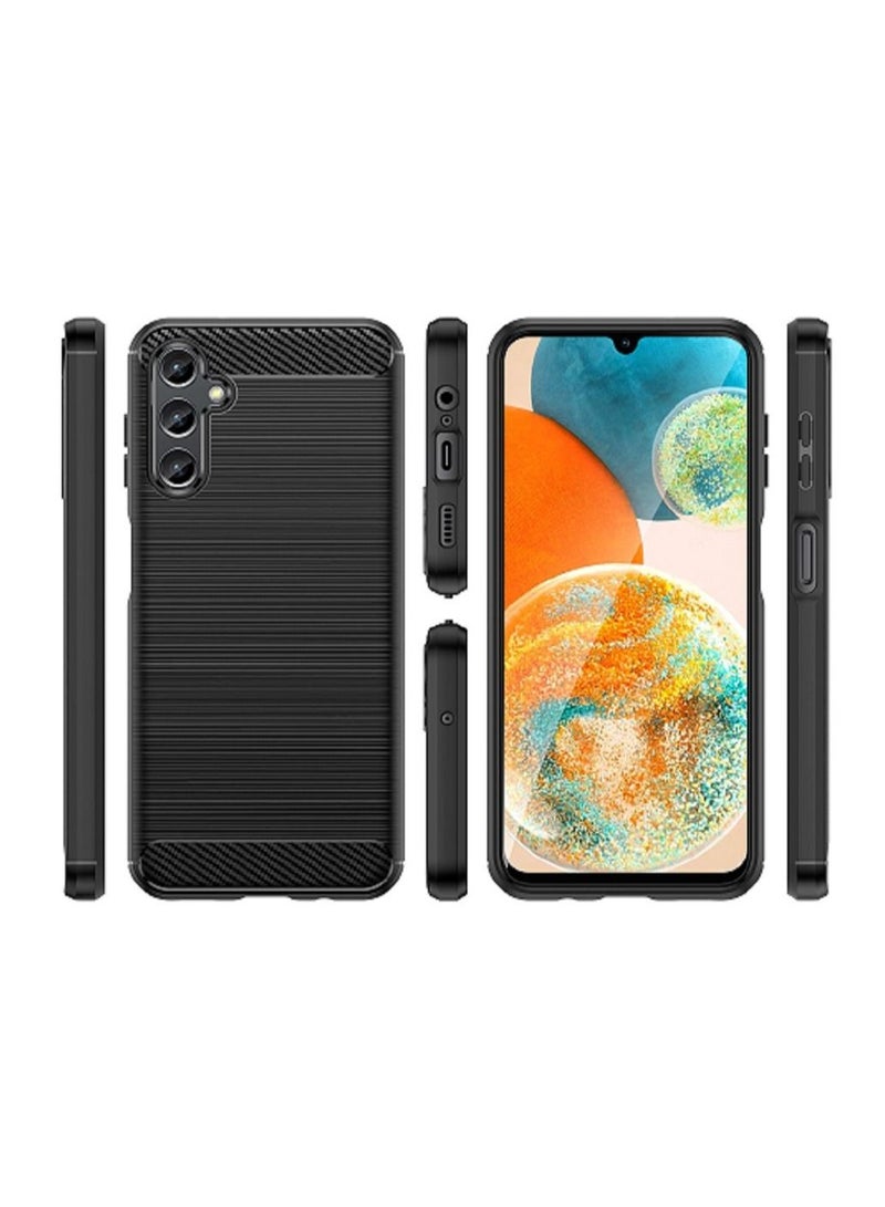 Cover Samsung Galaxy A14 (4G / 5G)  , - Protection Brushed Carbon Fiber Cover Shockproof - Anti-Scratch Case Slip-Resistant - Black  - Image 4