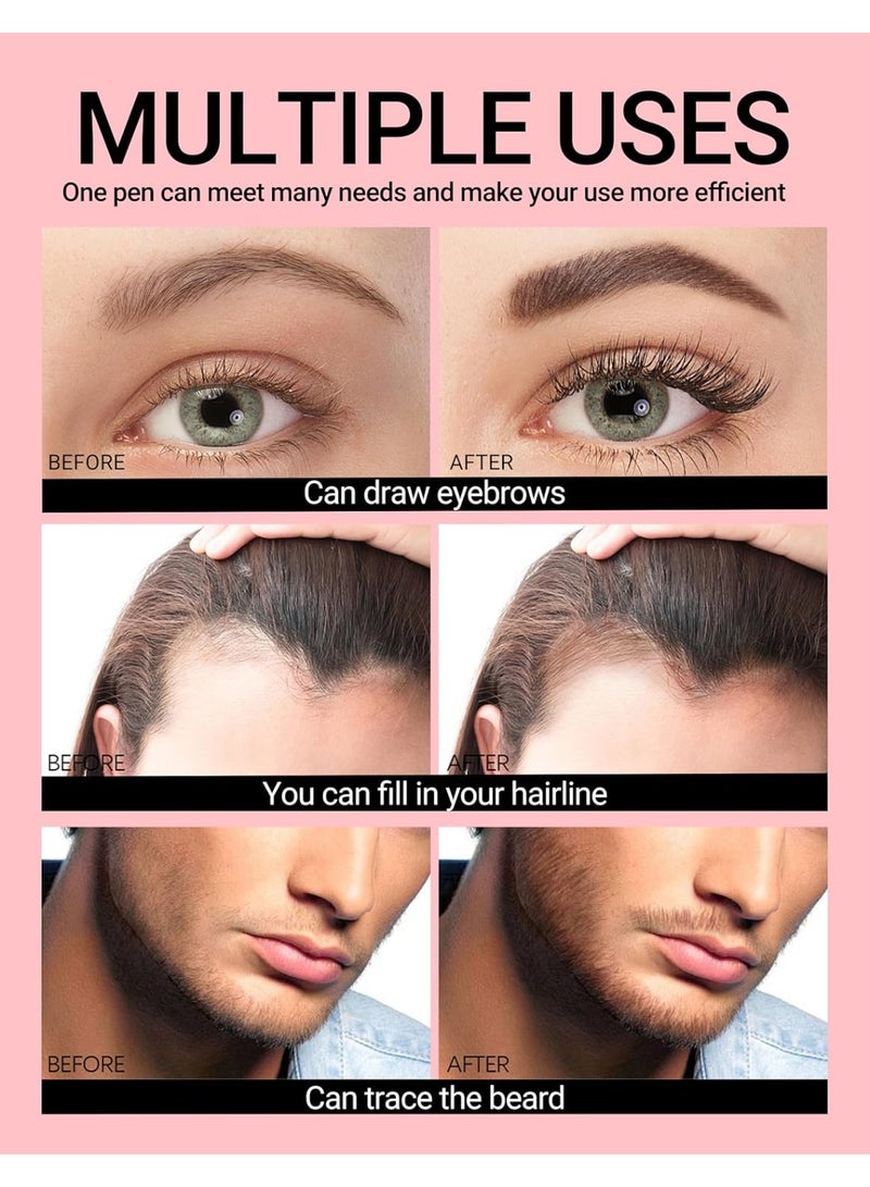 Bukela Liquid Microblading Eyebrow Pencils for Women, Waterproof Brow Fection Pen with Angled Brush Tip for Hair Like Strokes, Quick-Drying Multi-Use for Eyebrows, Hairline & Beard, 04 - Image 3