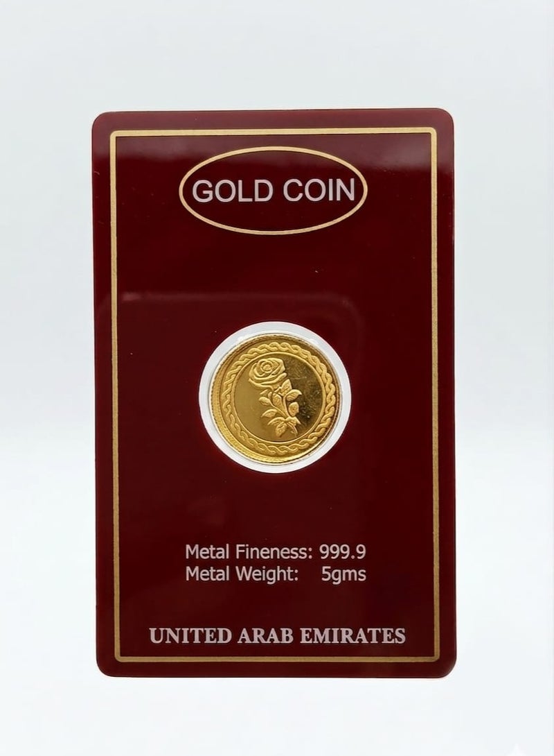 KHUSHBOO JEWELS 24K 5gm GOLD COIN 999.9 PURITY - Image 1