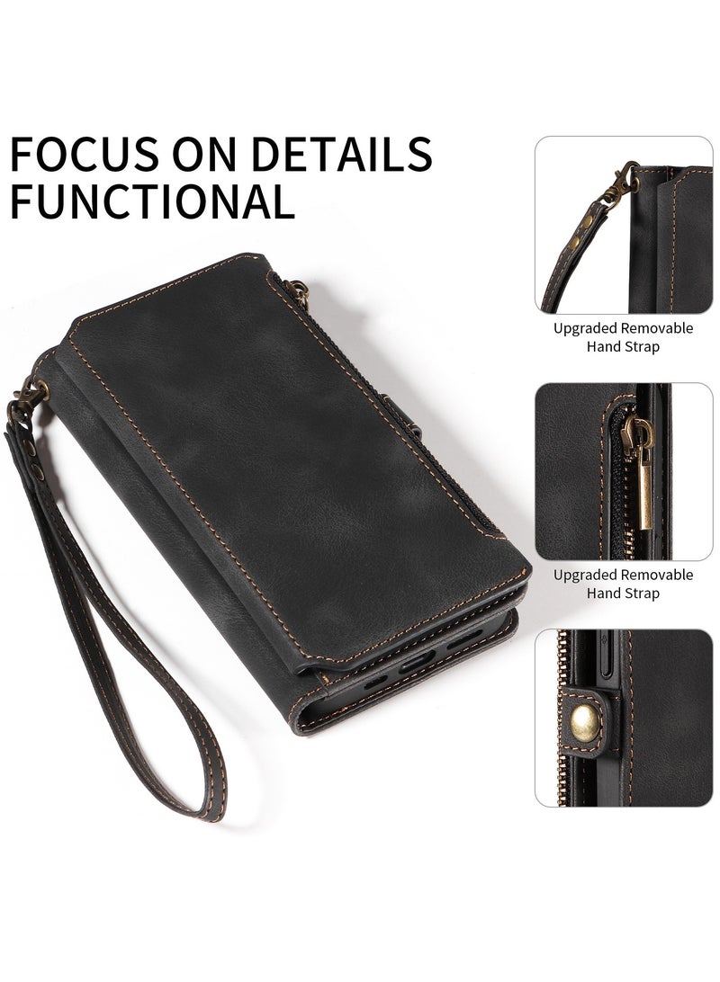 Gerenic Phone Case, Compatible with iPhone 15/15Plus/15Pro/15Pro Max, Phone Cover with RFID Blocking, Zipper Credit Card Holder, Flip Folio Book PU Leather Phone Case, Shockproof Cover for Women Men  - Image 5